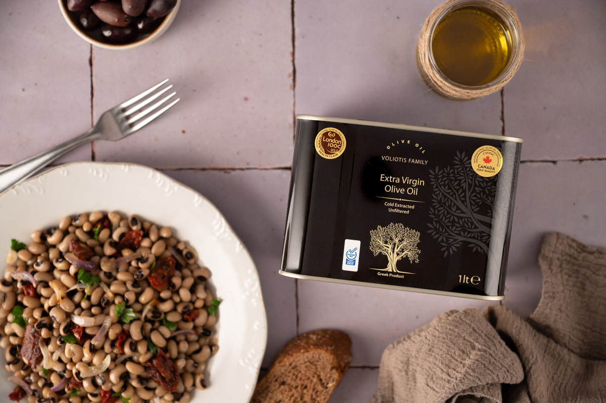 Voliotis Natives Olivenöl Extra 1L – Schwarze Edition Kanister | Premium aus Griechenland Kaltgepresst