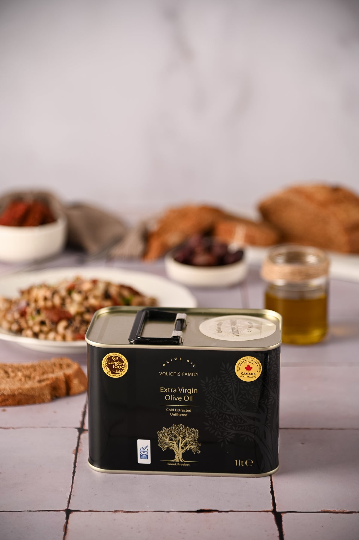 Voliotis Natives Olivenöl Extra 1L – Schwarze Edition Kanister | Premium aus Griechenland Kaltgepresst
