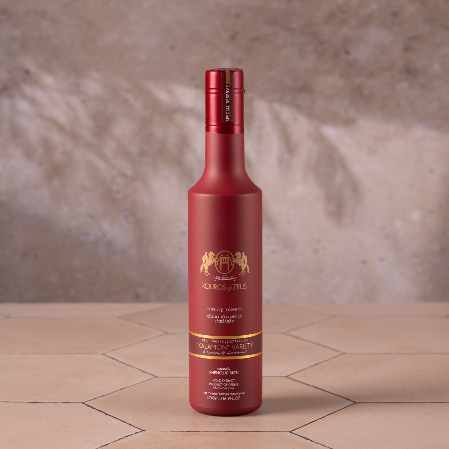 Kouros of Zeus Natives Olivenöl Extra Frühernte 500ml Flasche in edler Box