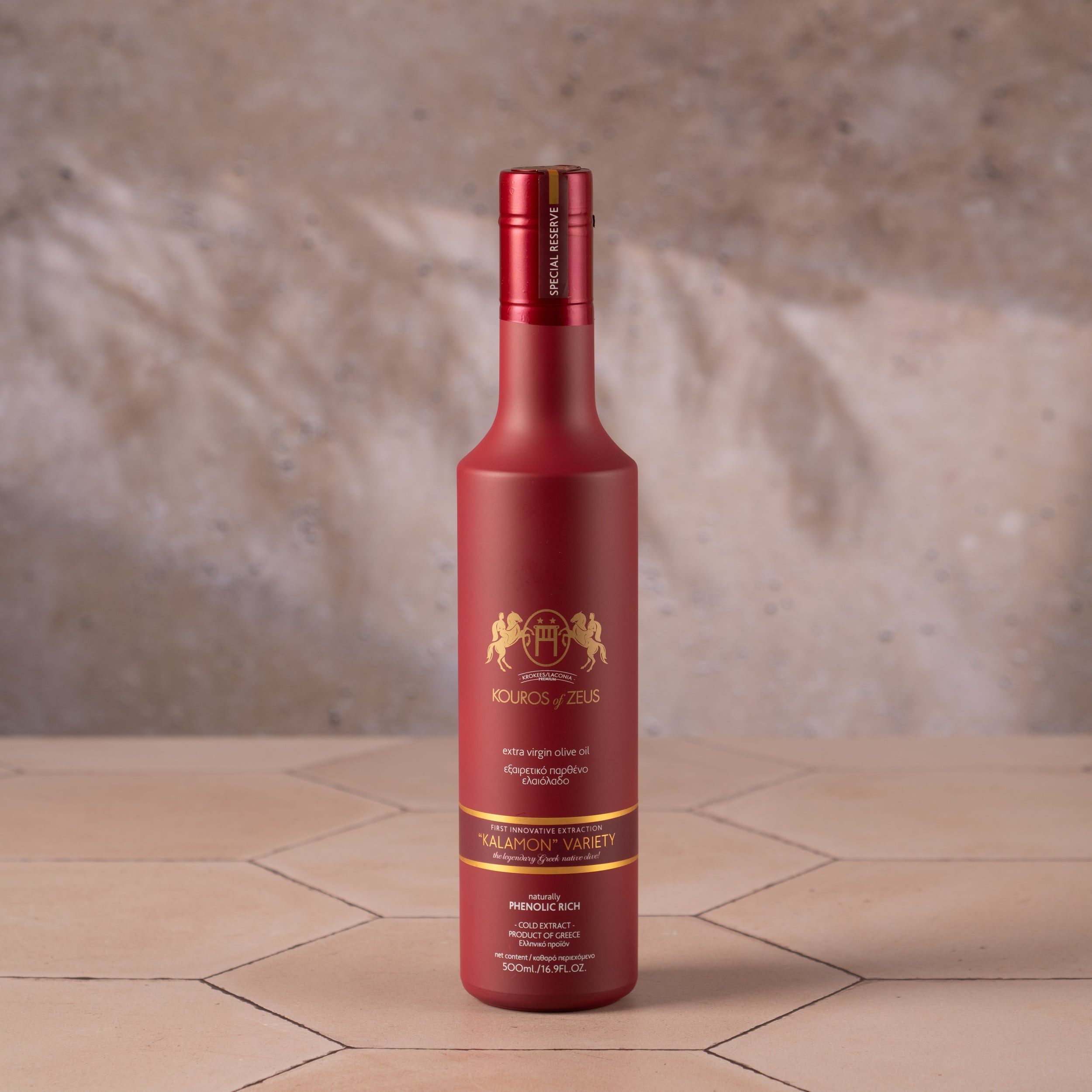 Olivenöl Geschenkbox Frühernte 500ml: Kouros of Zeus Premium Edition in Rot