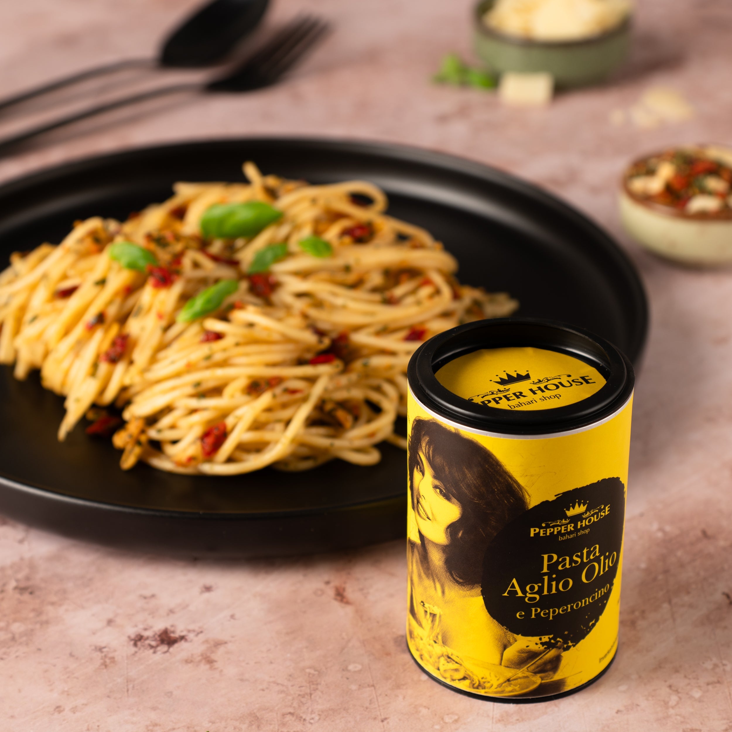 Pasta Aglio e Peperoncino 50g Geschenktüte Pepper House Italienische Gewürzmischung