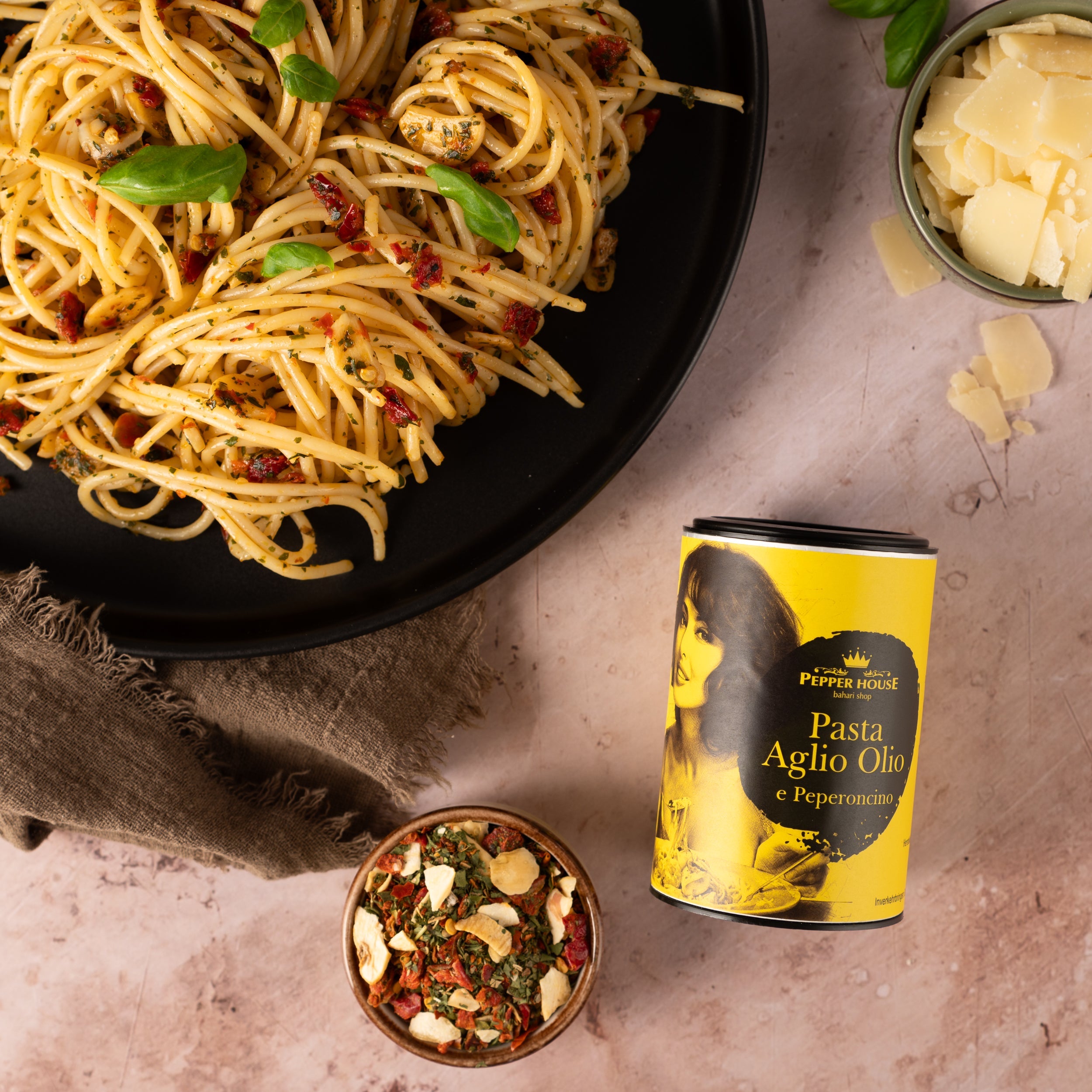 Pasta Aglio e Peperoncino 50g Geschenktüte Pepper House Italienische Gewürzmischung