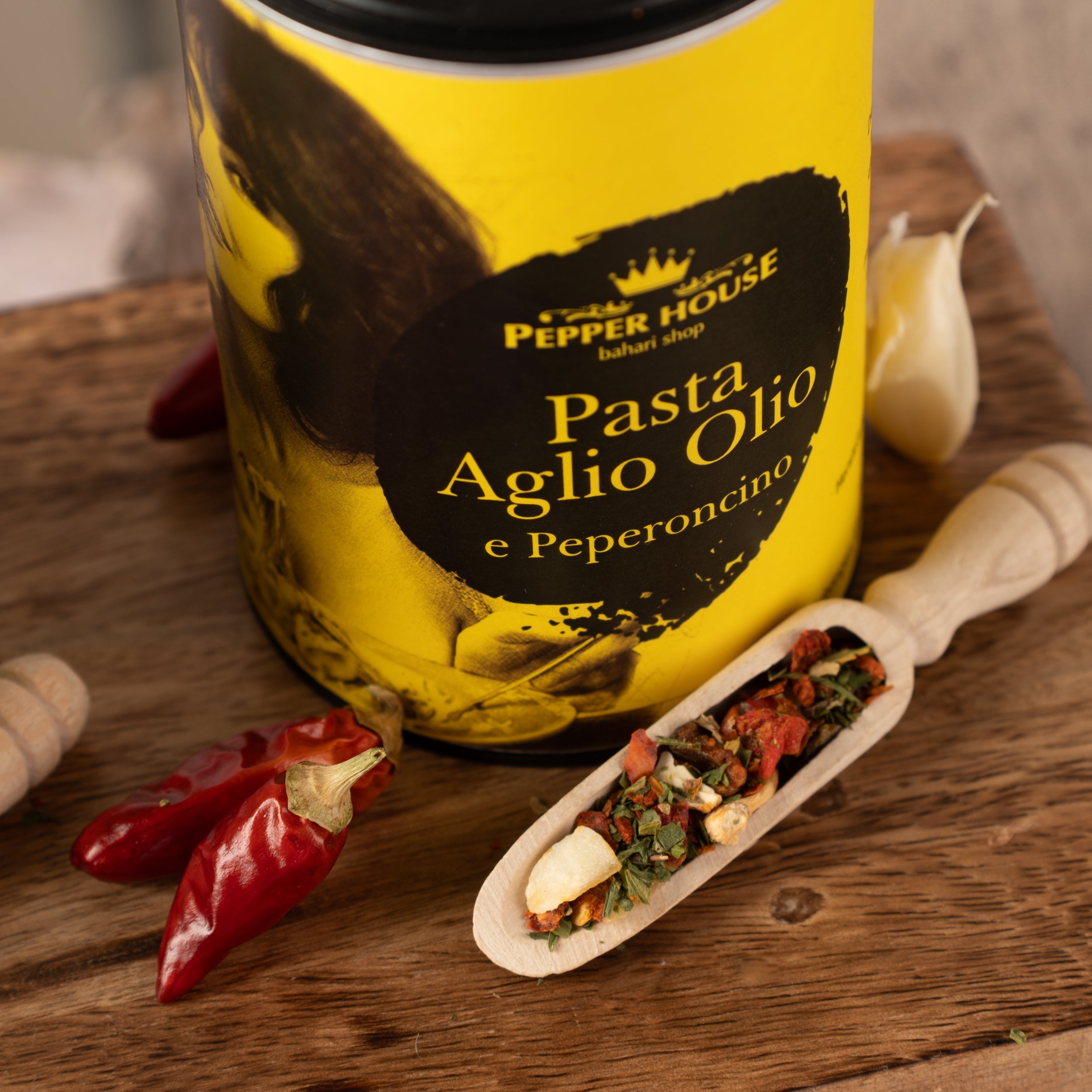 Pasta Aglio e Peperoncino 50g Geschenktüte Pepper House Italienische Gewürzmischung