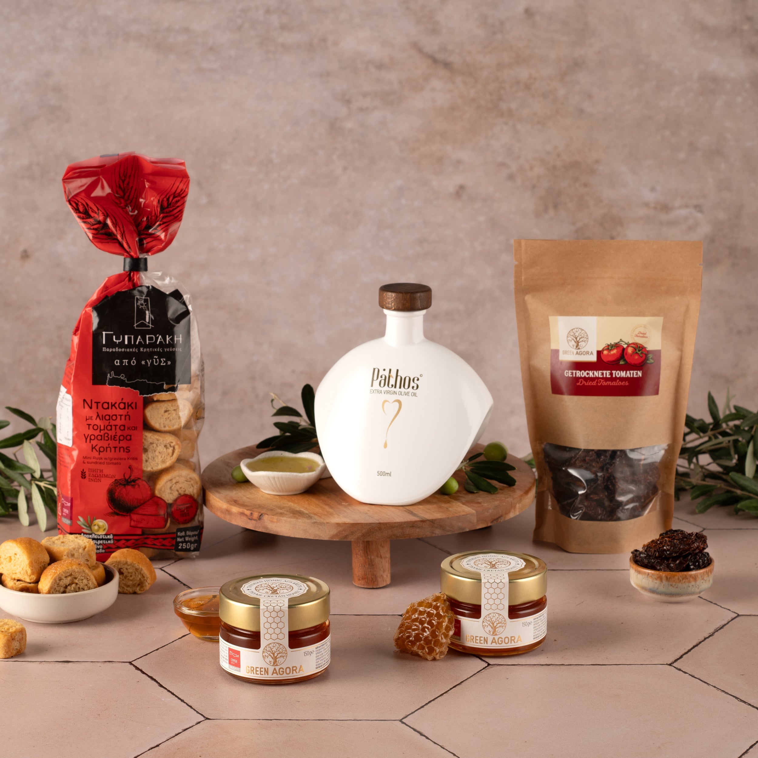 Olivenöl Geschenkbox | Haute Couture Set | 5-teilig mit Feinkost