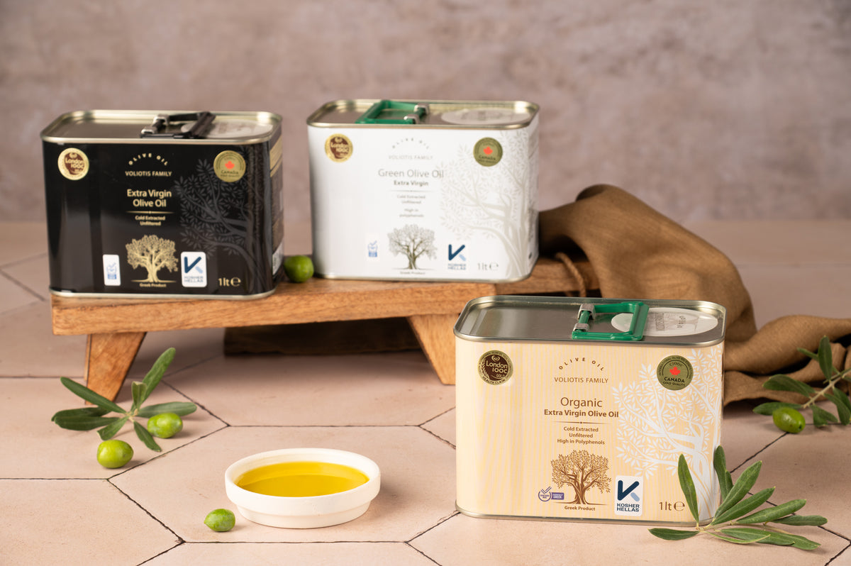 Voliotis Olivenöl Kanister Set 3×1 L – Bio, Frühernte & Extra Nativ