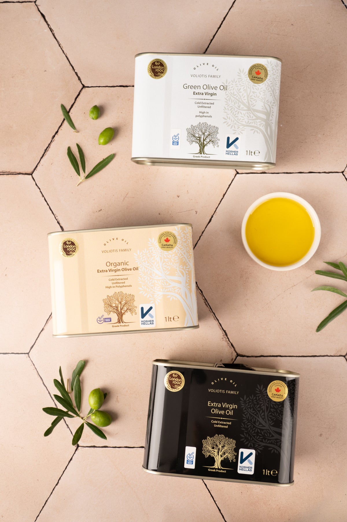Voliotis Olivenöl Kanister Set 3×1 L – Bio, Frühernte & Extra Nativ