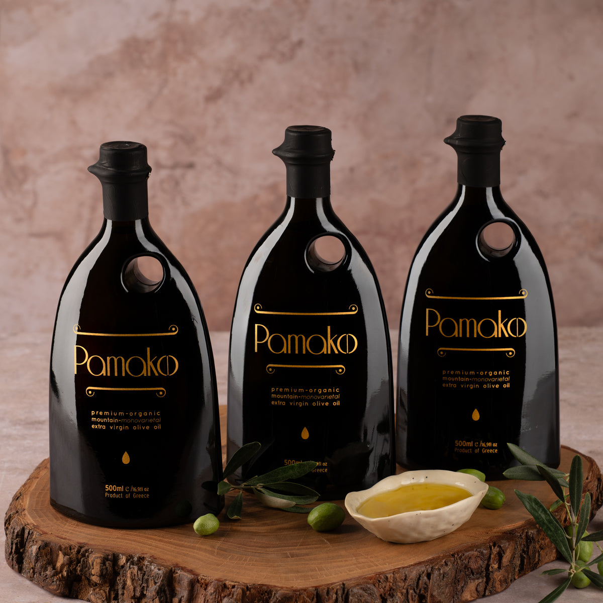 Pamako Bio Mono Gold Olivenöl Set 3×500 ml – HOCO High Oleocanthal