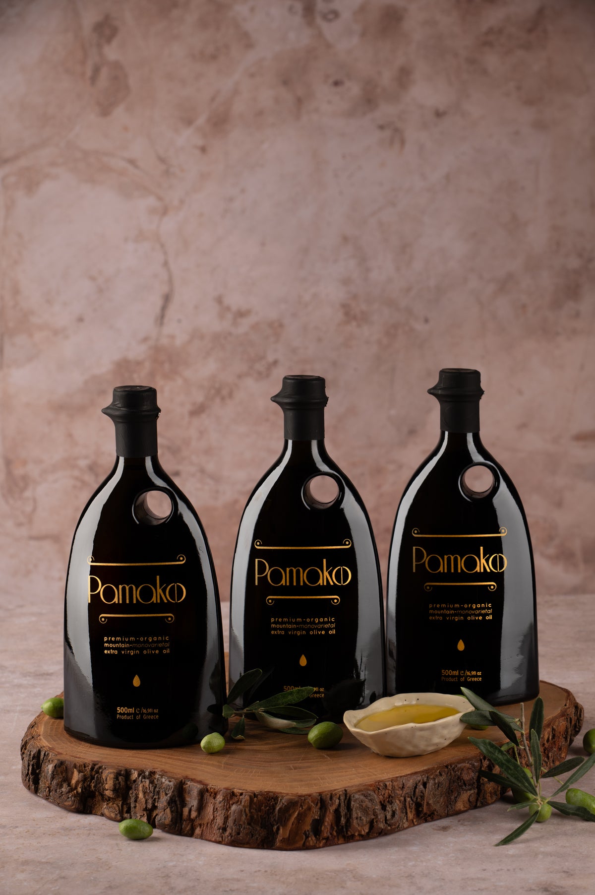 Pamako Bio Mono Gold Olivenöl Set 3×500 ml – HOCO High Oleocanthal
