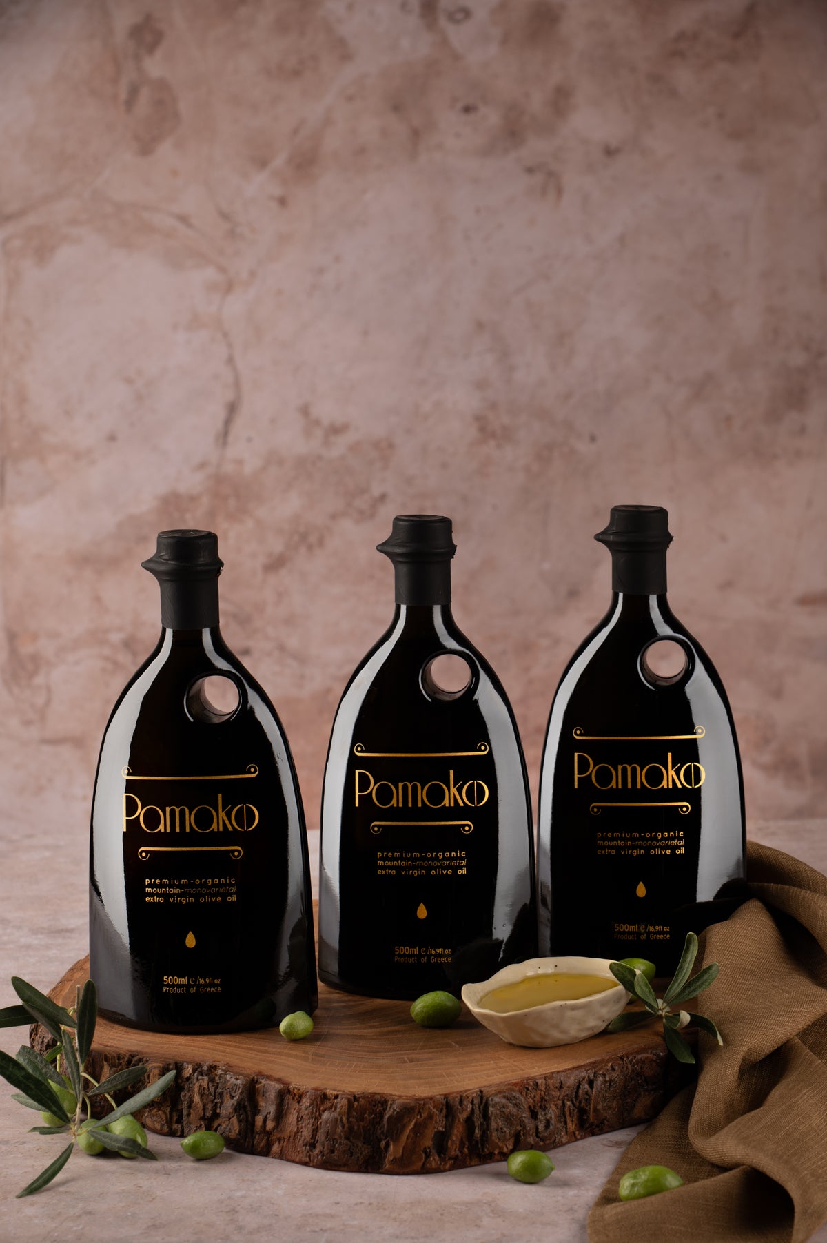 Pamako Bio Mono Gold Olivenöl Set 3×500 ml – HOCO High Oleocanthal