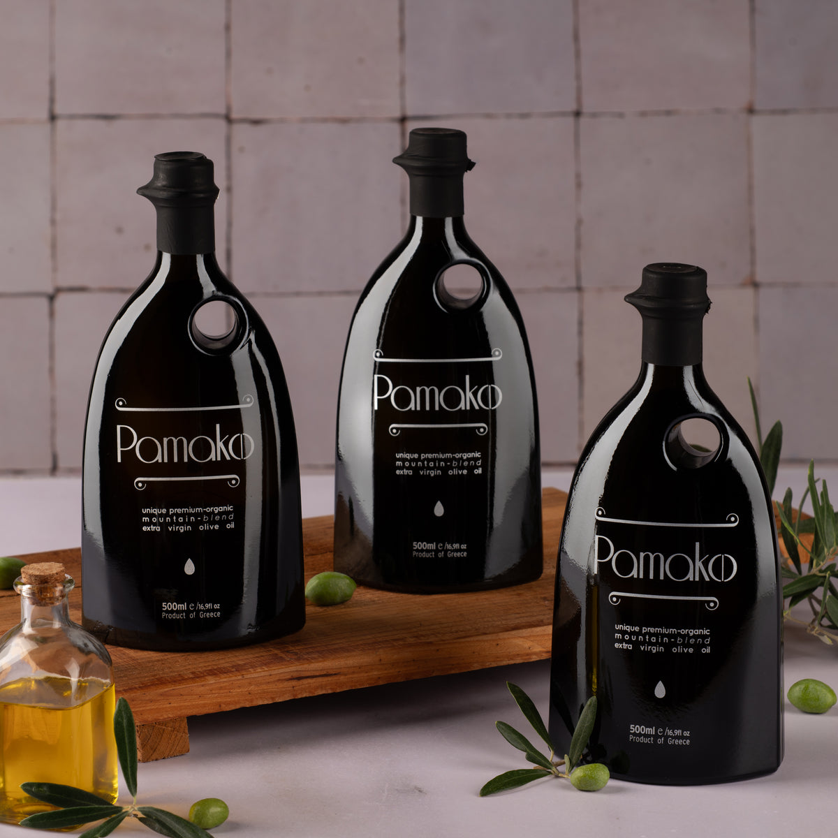 Pamako Bio Blend Silver Olivenöl Set 3×500 ml – HOCO High Polyphenol