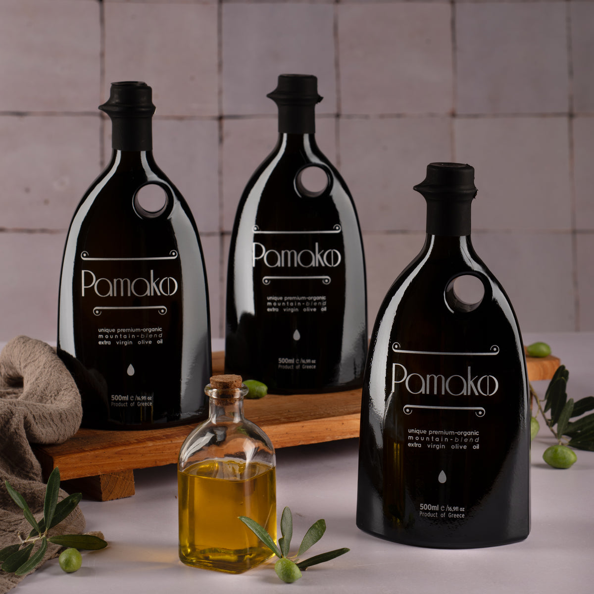 Pamako Bio Blend Silver Olivenöl Set 3×500 ml – HOCO High Polyphenol