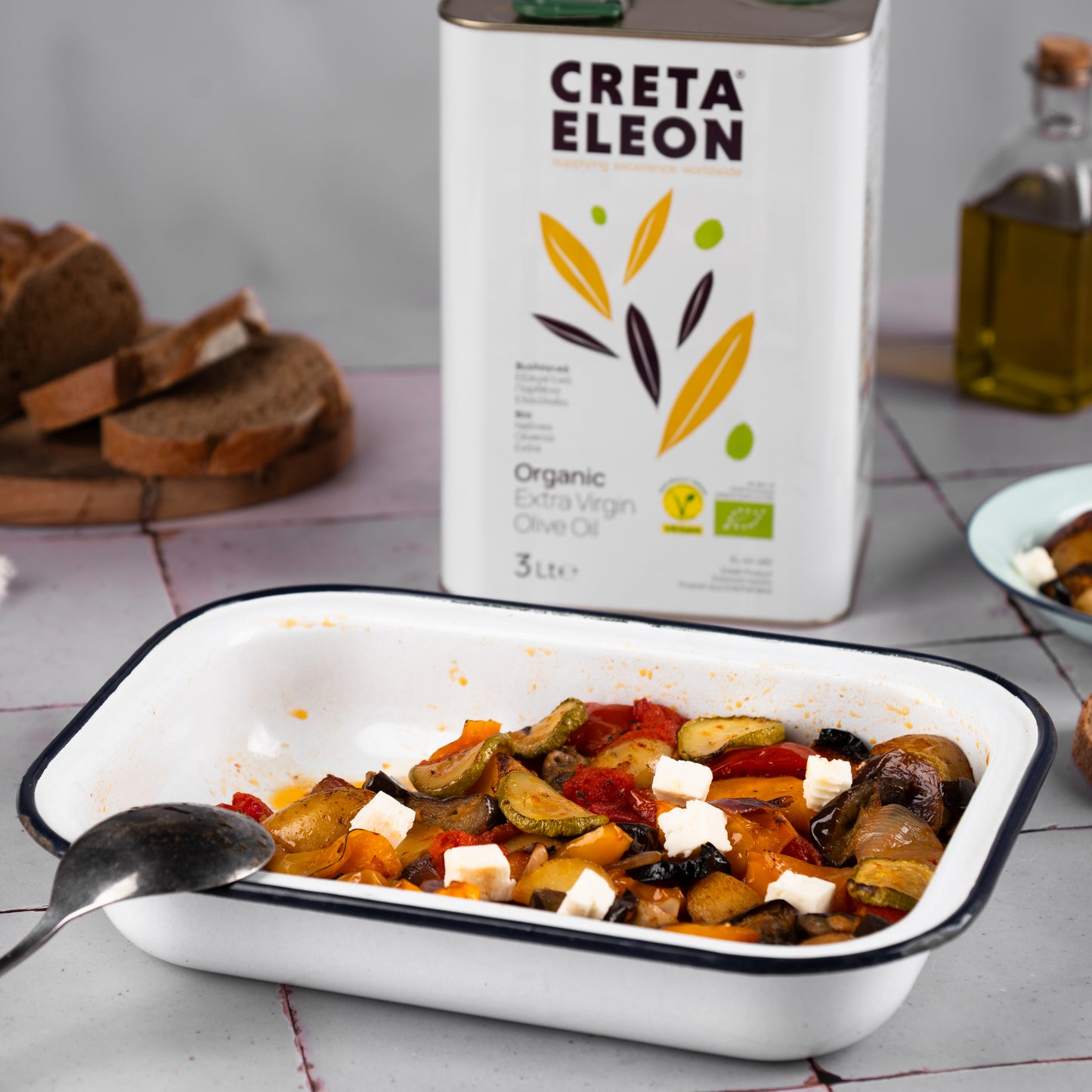 Creta Eleon 3 Liter Kanister Natives Olivenöl Extra Kaltgepresst Bio Gourmet aus Kreta