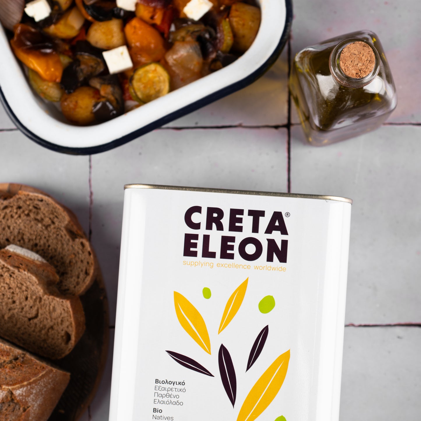 Bio Olivenöl 3L | Creta Eleon | 4er Set | HOCO | Extra Natives Premium Kaltgepresst aus Kreta | Kanister