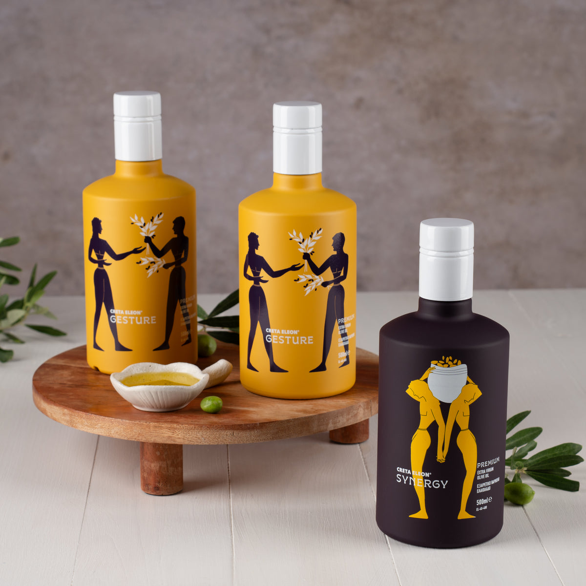 Creta Eleon Olivenöl Set 3×500 ml | 2× Gesture und 1× Synergy | Koroneiki aus Kreta