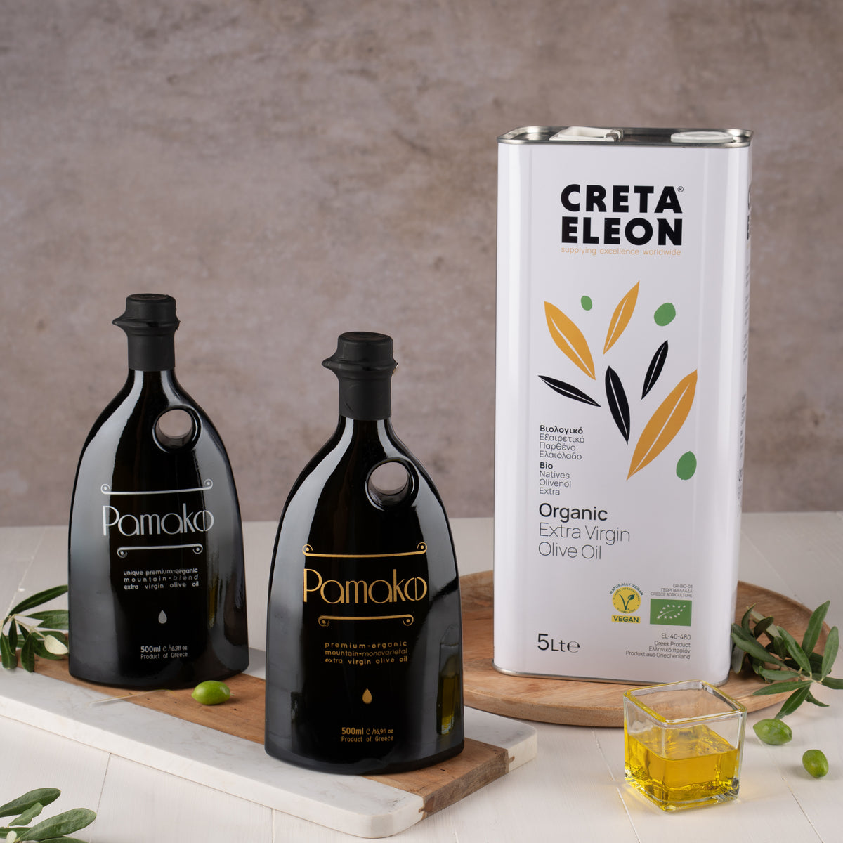 Creta Eleon Bio & Pamako Bio Olivenöl Set 6 Liter | Gold & Silver