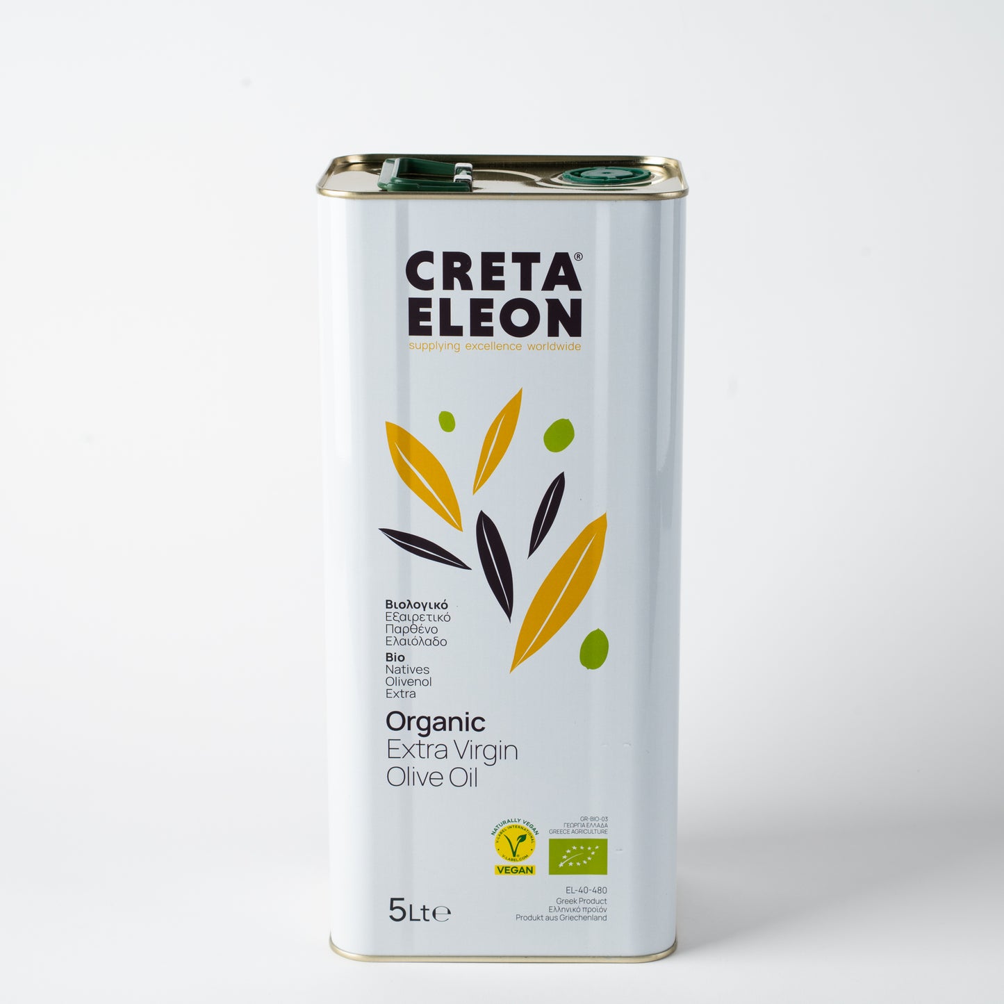 Bio Olivenöl 5L | Creta Eleon | 4er Set | HOCO | Extra Natives Premium | Kaltgepresst aus Kreta | Kanister