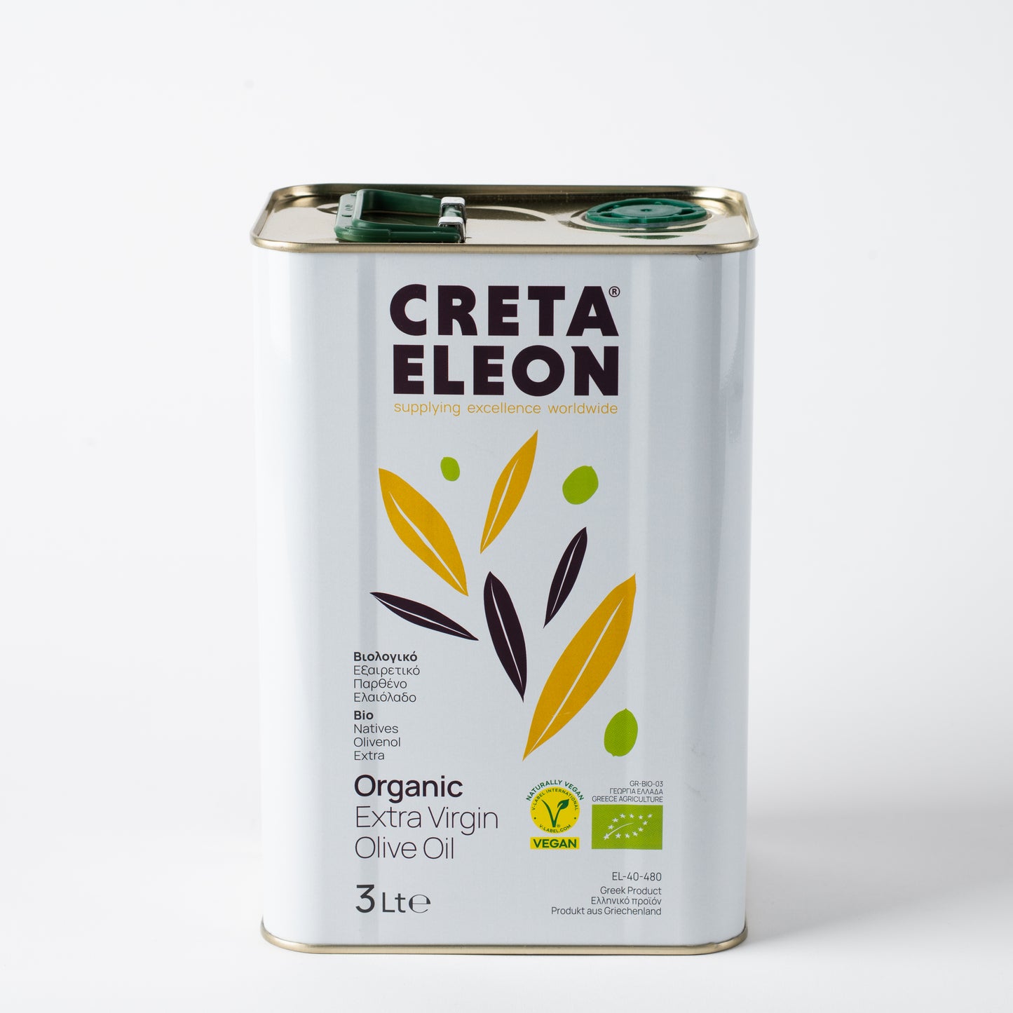 Creta Eleon 3 Liter Kanister Natives Olivenöl Extra Kaltgepresst Bio Gourmet aus Kreta