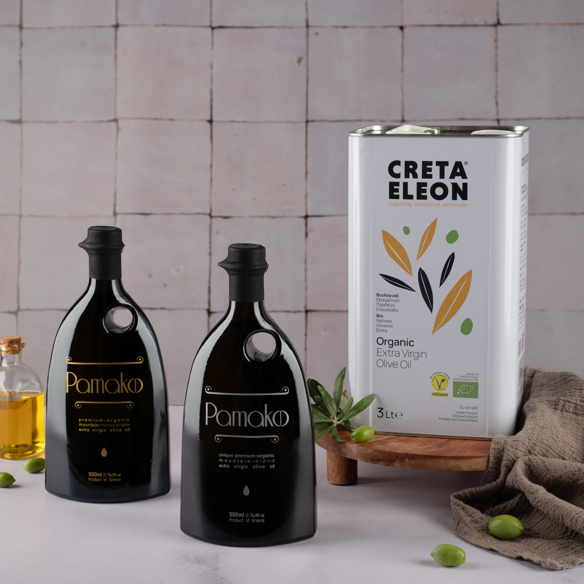 Creta Eleon Bio & Pamako Bio Olivenöl Set 4 Liter | Gold & Silver