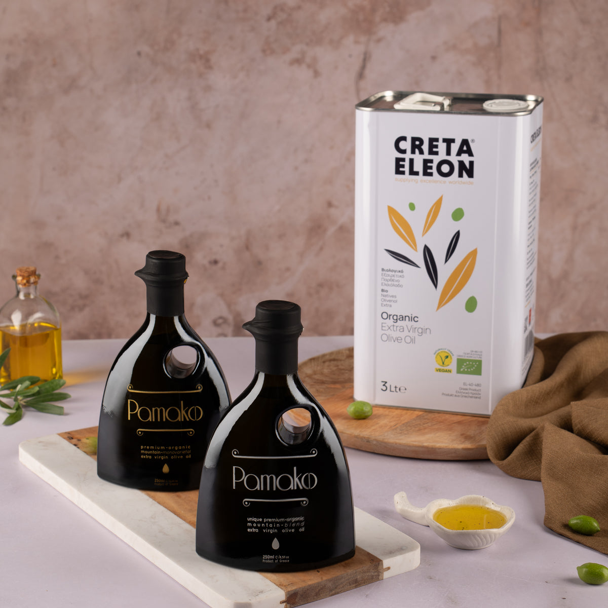 Creta Eleon Bio & Pamako Olivenöl Set 3,5 Liter | Gold & Silver