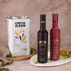 Creta Eleon Bio & Kouros of Zeus Olivenöl Set 4 Liter | 3L Kanister | Rot & Schwarz 500 ml