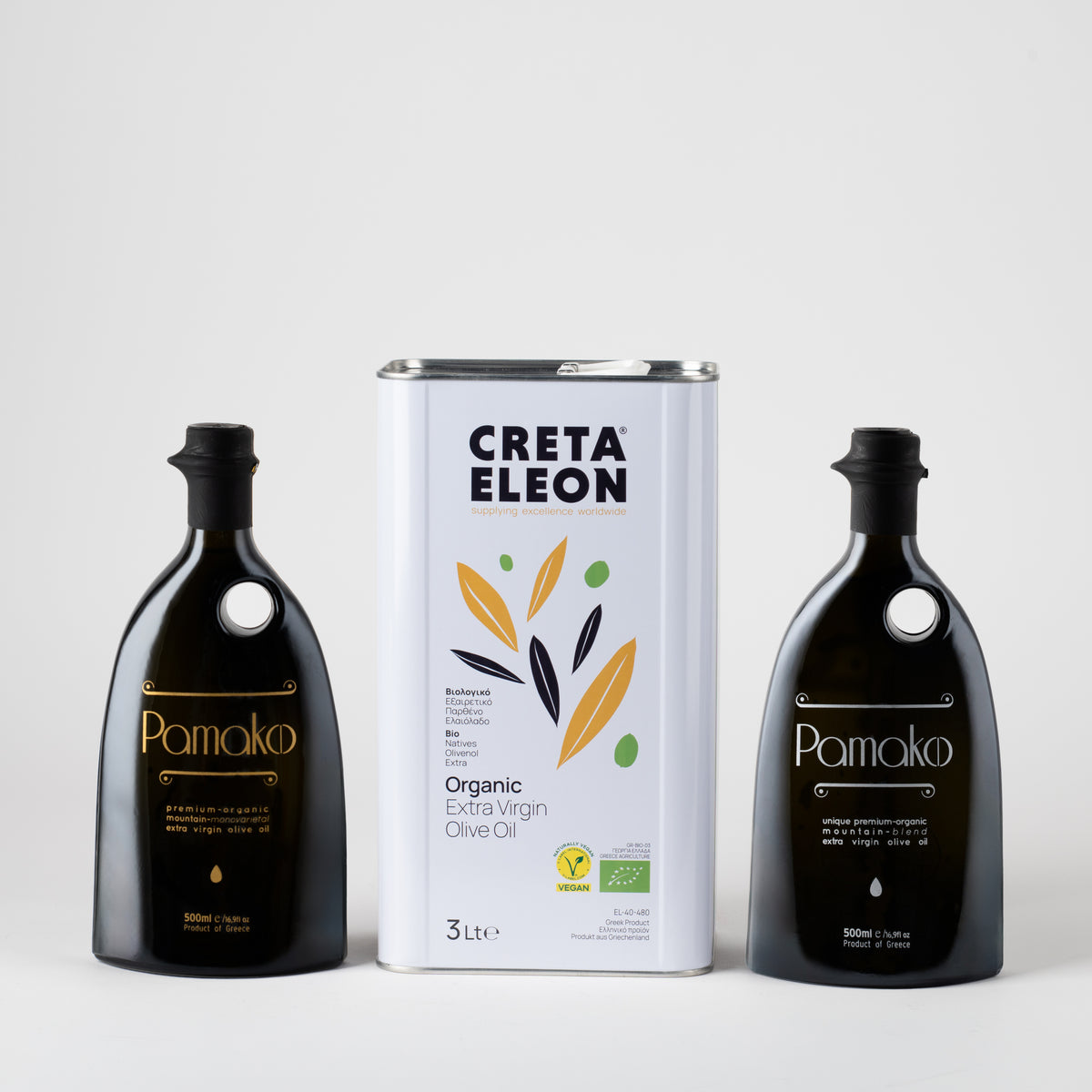 Creta Eleon Bio & Pamako Bio Olivenöl Set 4 Liter | Gold & Silver