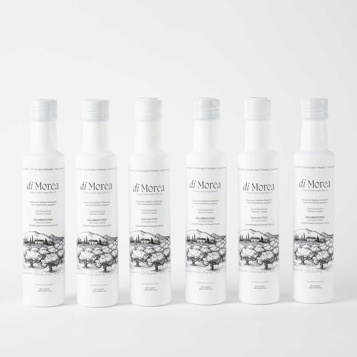 Di Morea Bio Olivenöl Set 6×250 ml – PDO Kalamata HOCO Weiße Edition
