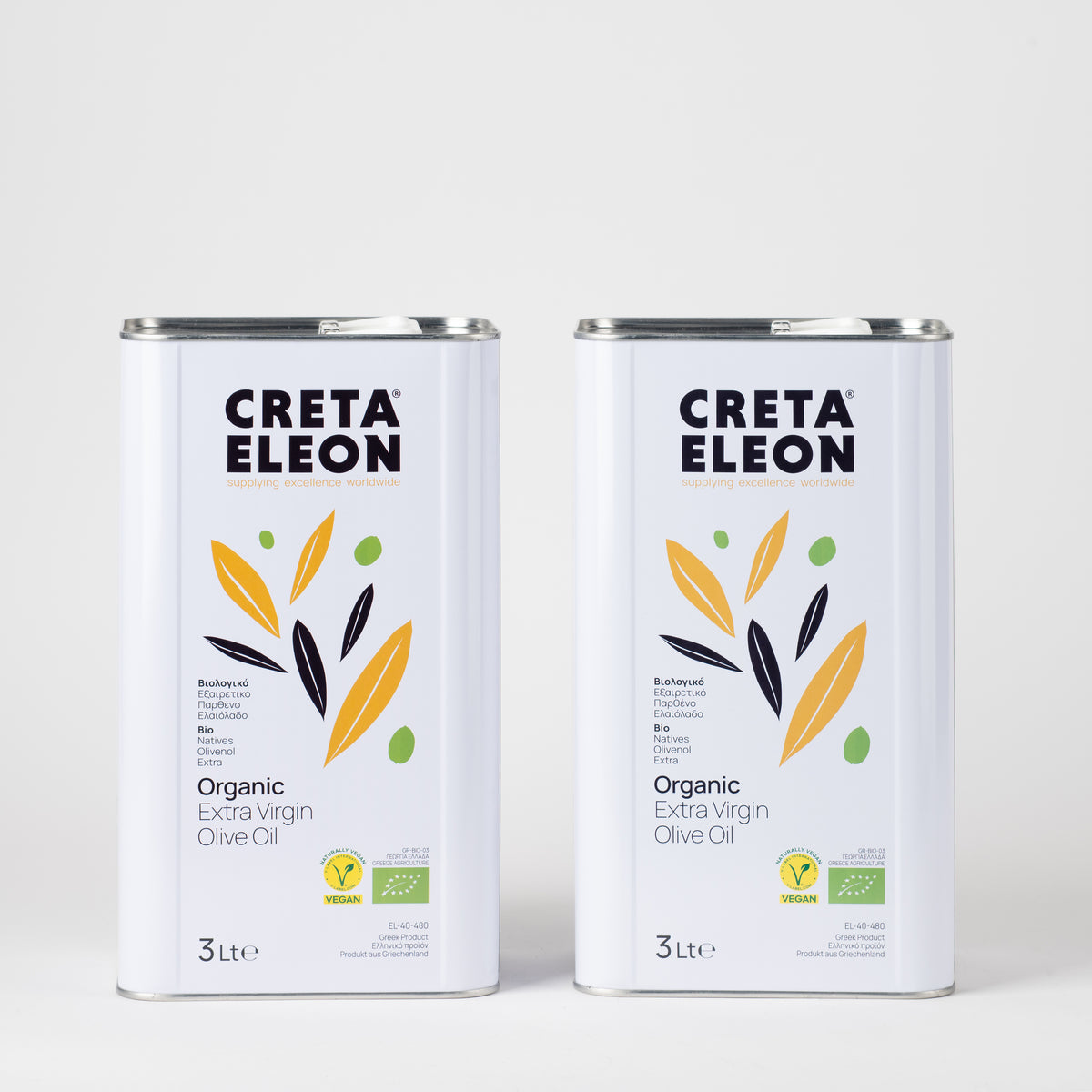 Creta Eleon Bio Olivenöl Kanister Set 2×3 L – Extra Nativ aus Kreta