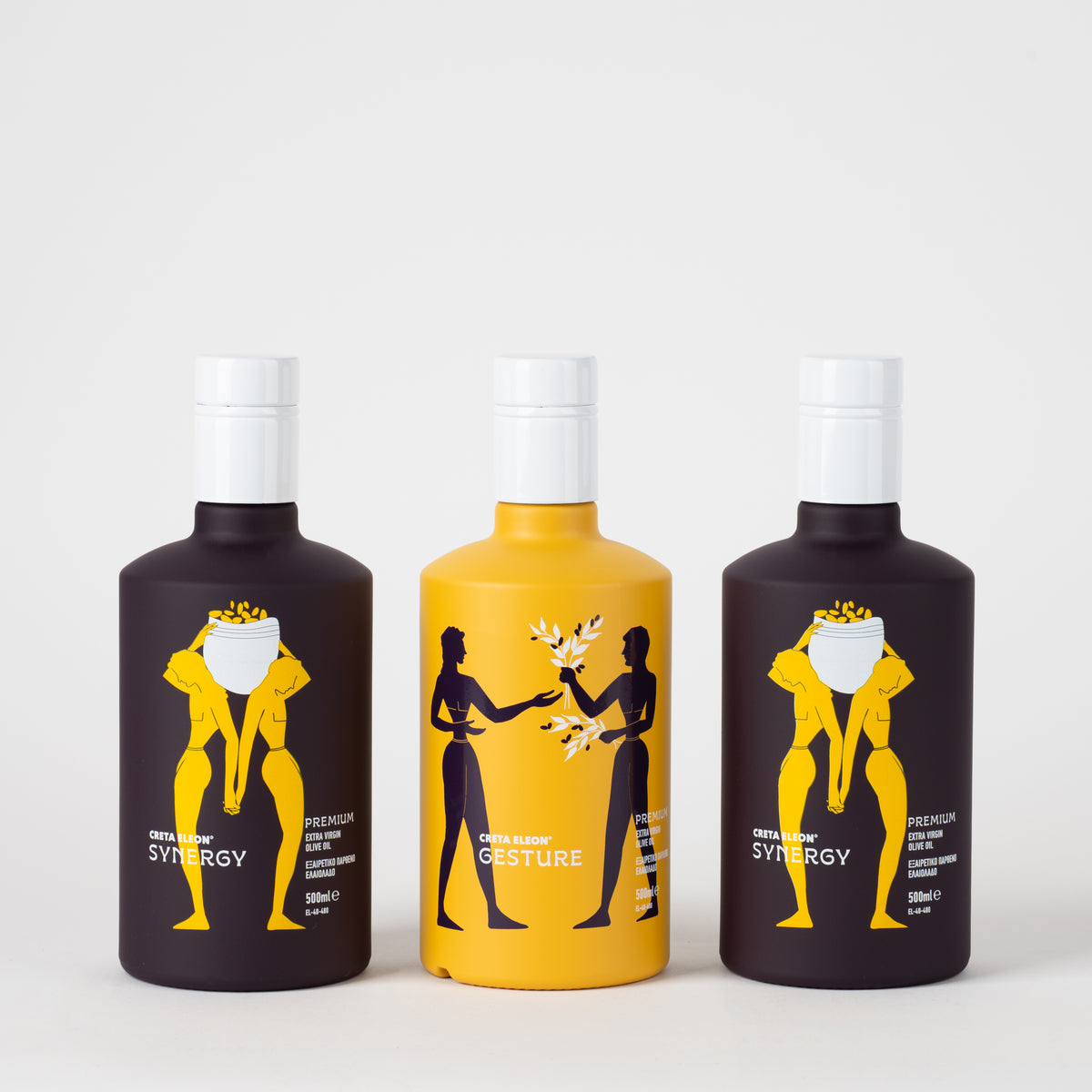 Creta Eleon Olivenöl Set 3×500 ml | 2× Synergy und 1× Gesture | Koroneiki aus Kreta