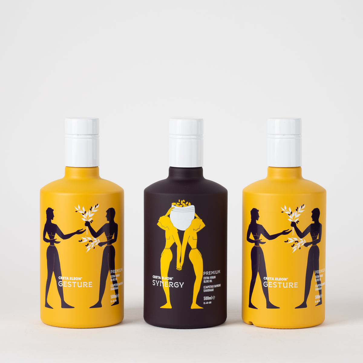 Creta Eleon Olivenöl Set 3×500 ml | 2× Gesture und 1× Synergy | Koroneiki aus Kreta