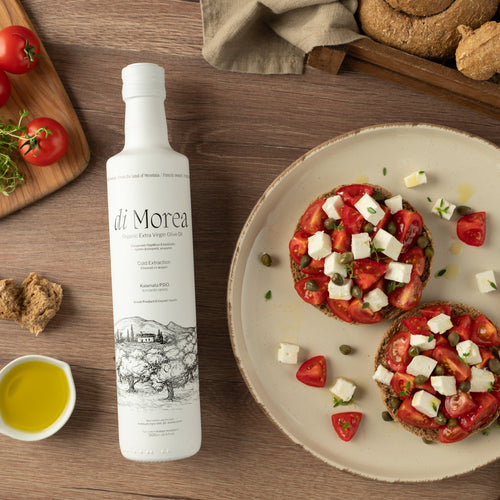 Bio Olivenöl Geschenkbox 500ml Di Morea PDO Kalamata Weiße Edition