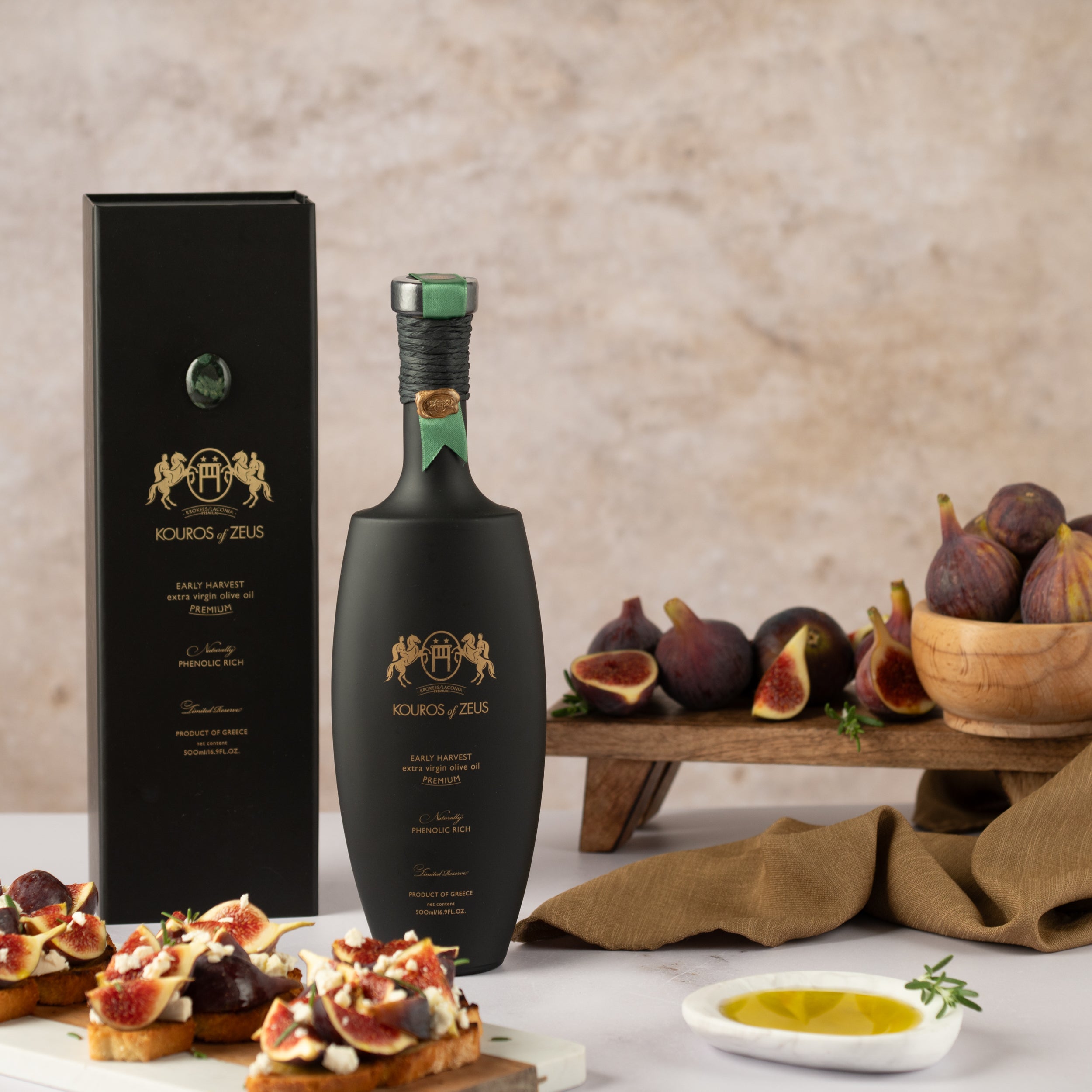 Olivenöl Geschenkset 500ml: Kouros of Zeus Limited Edition mit Krokean Stein