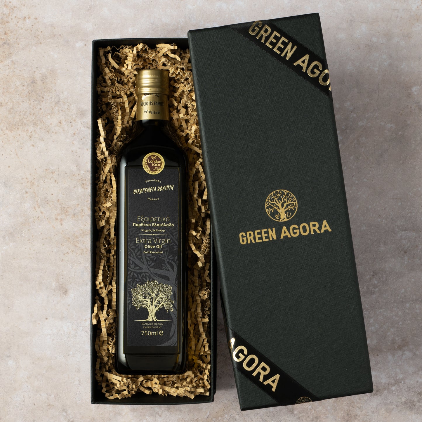 Voliotis Natives Olivenöl Extra 750ml Flasche in edler Box