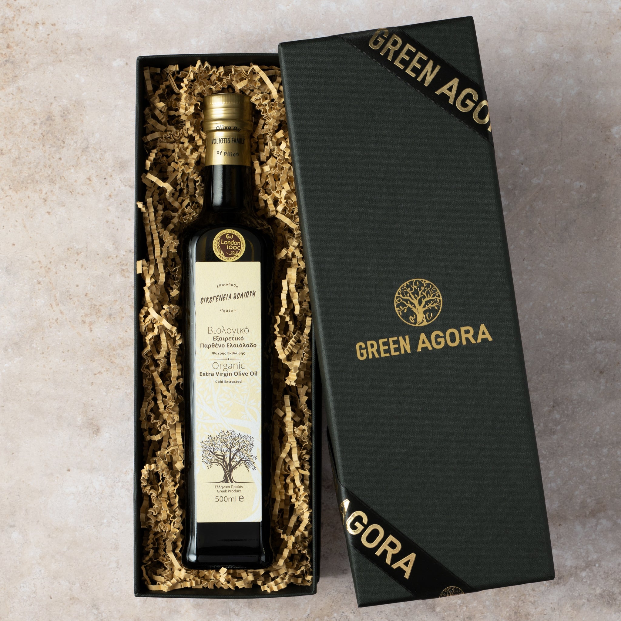 Bio Olivenöl Geschenkbox 500ml Voliotis Beige Edition Premium Nativ Extra