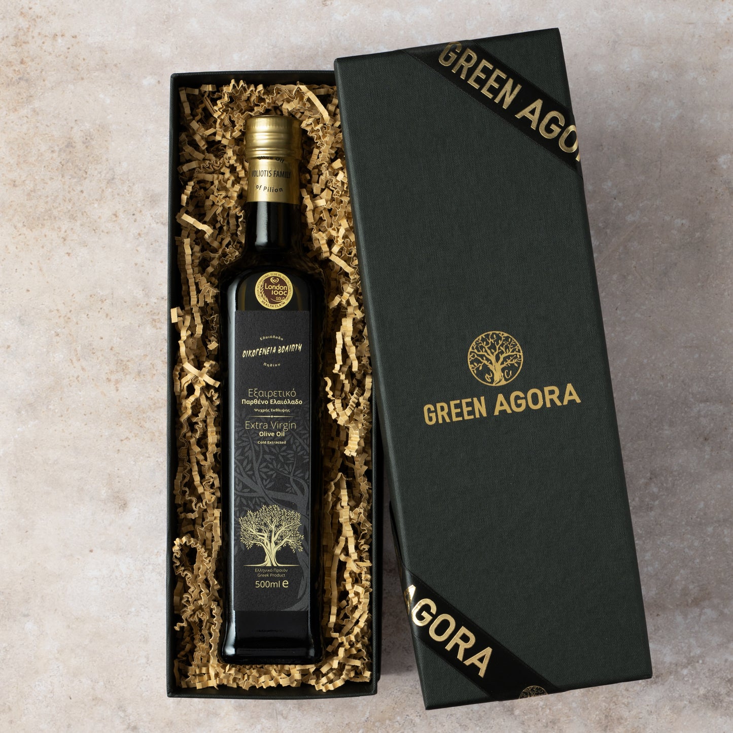 Voliotis Natives Olivenöl Extra 500ml Flasche in edler Box