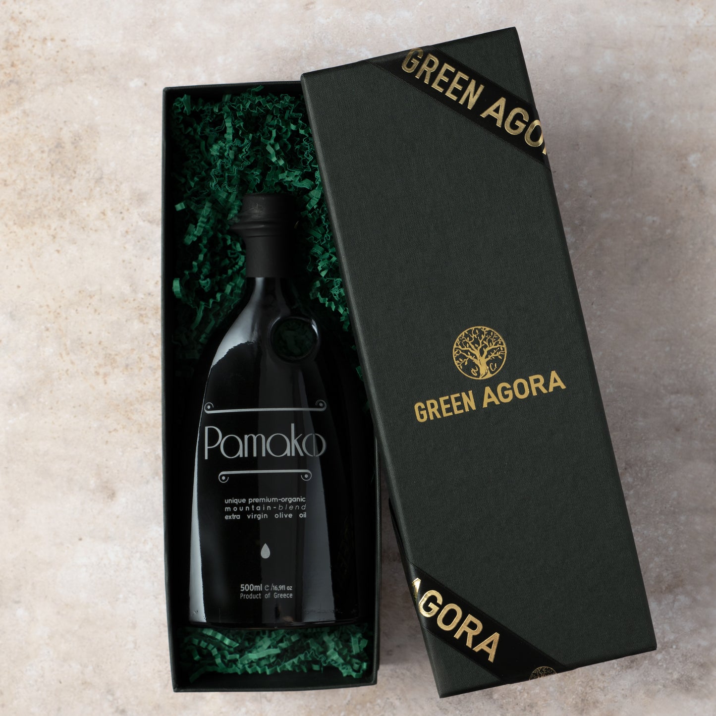 Pamako Silber Natives Olivenöl Extra BIO Blend 500ml Flasche in edler Box