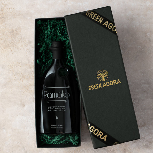 Pamako Silber Natives Olivenöl Extra BIO Blend 500ml Flasche in edler Box