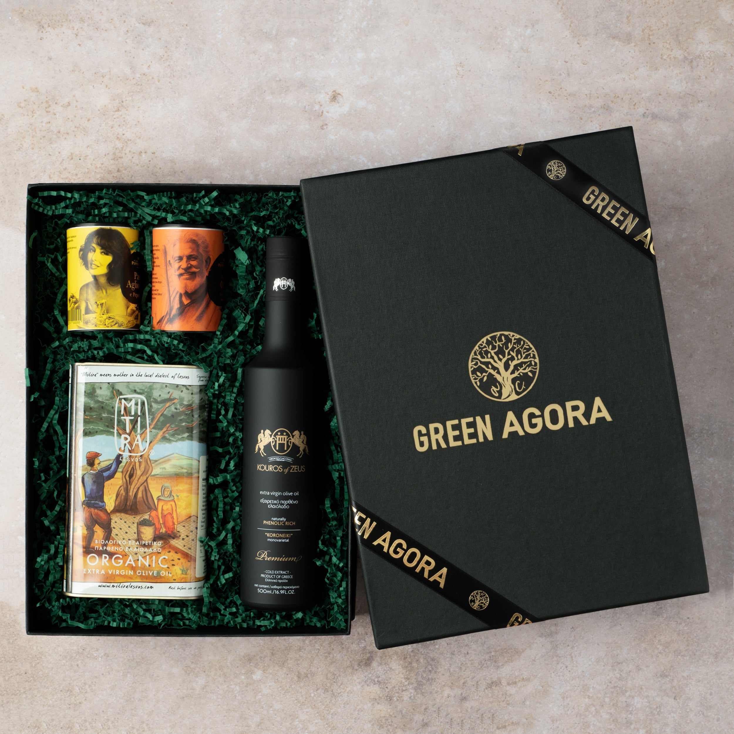 Olivenöl Geschenkbox | Gourmet Set mit Gewürzen | 4-teilig