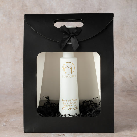 Marmaro Natives Olivenöl Extra Frühernte 200ml Flasche in Geschenktüte