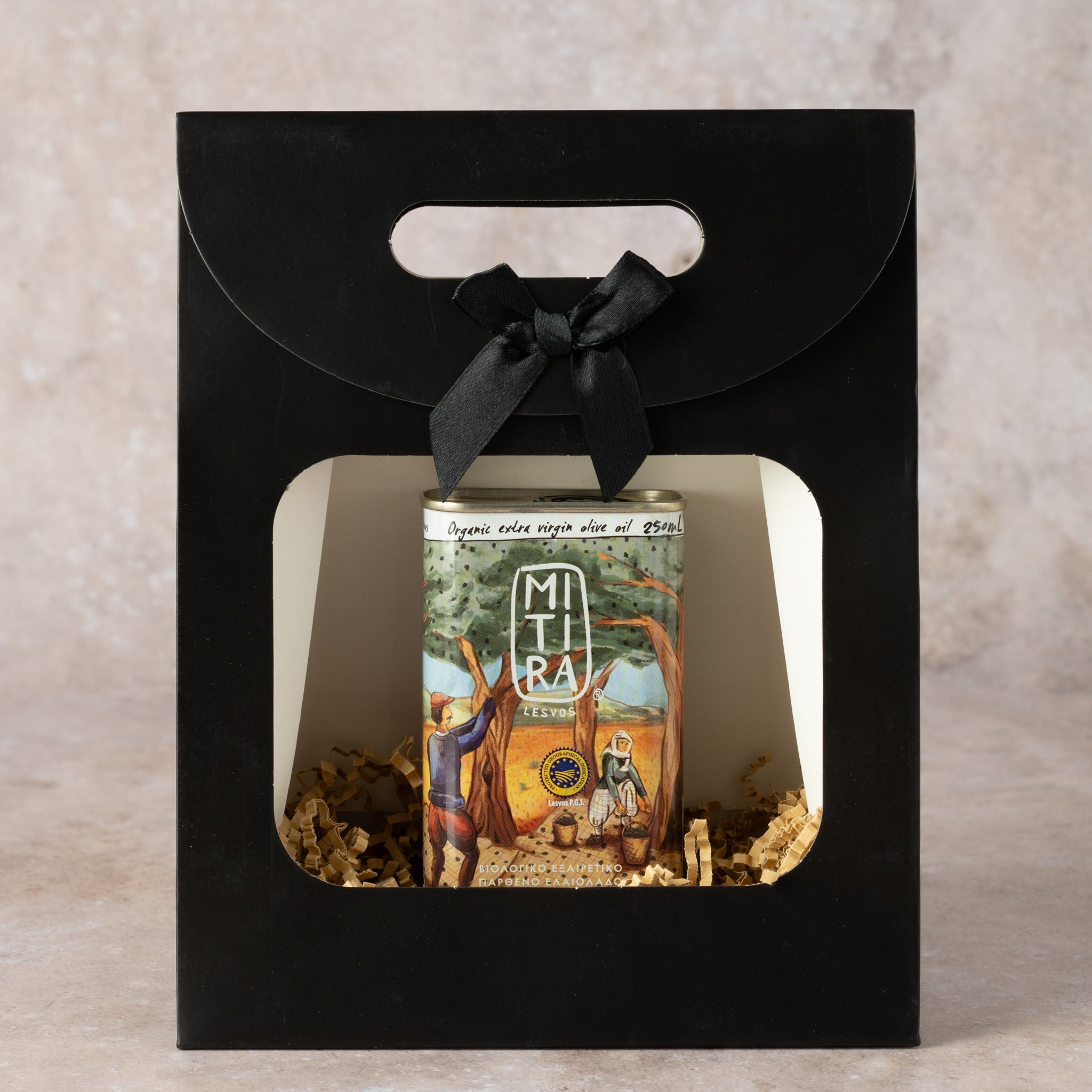 Bio Olivenöl 250ml Kanister Mitira Premium Lesbos in Geschenktüte
