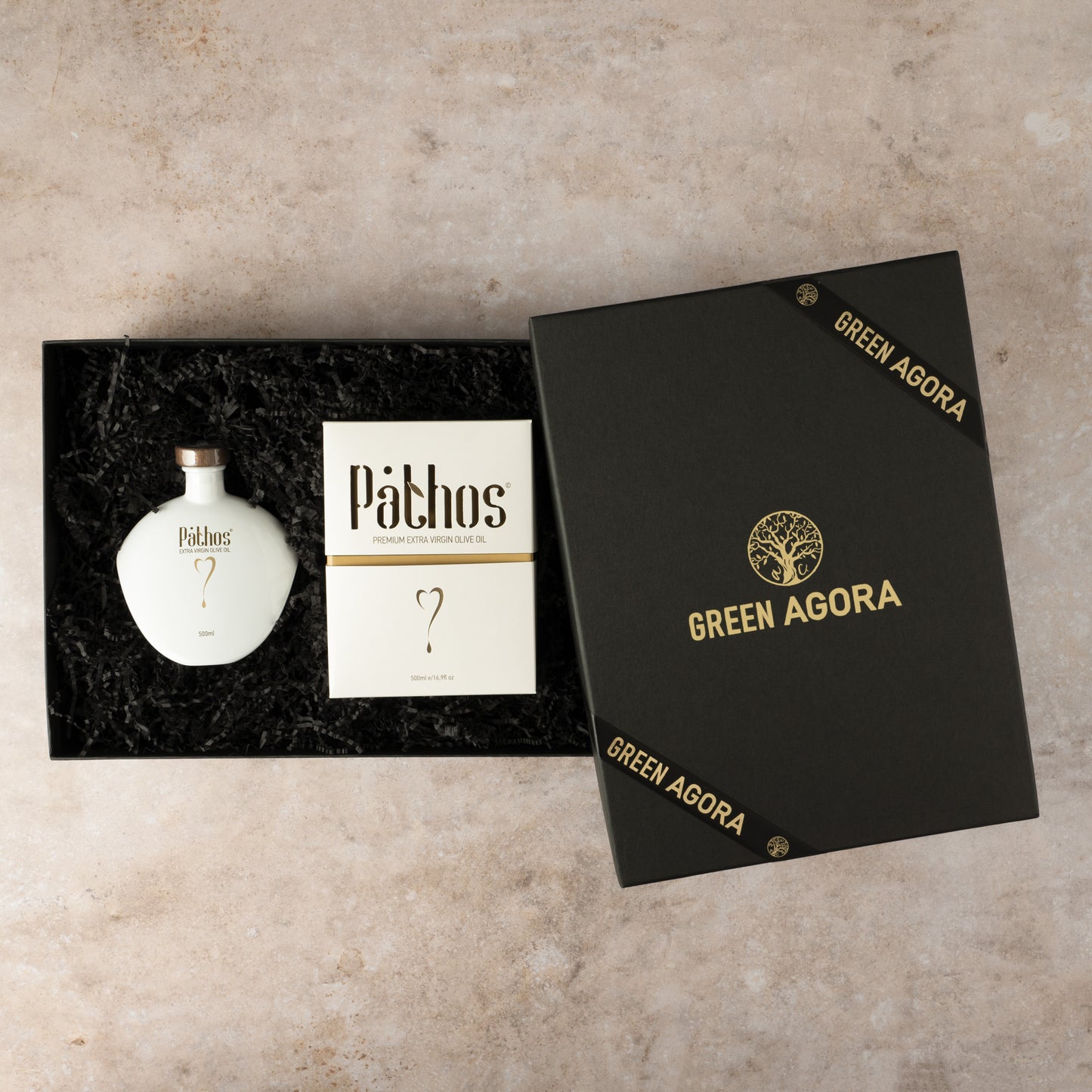 Pathos Premium Natives Olivenöl Extra 500ml Flasche in edler Box
