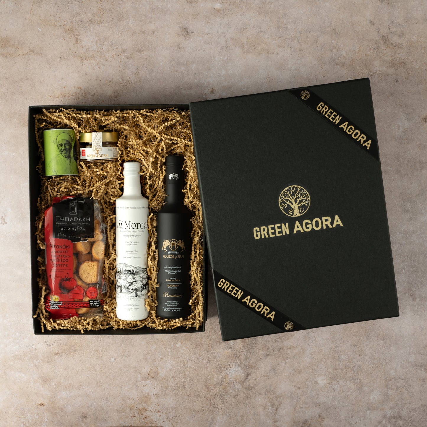 Olivenöl Geschenkbox | Raffinesse Set mit Feinkost | 5-teilig