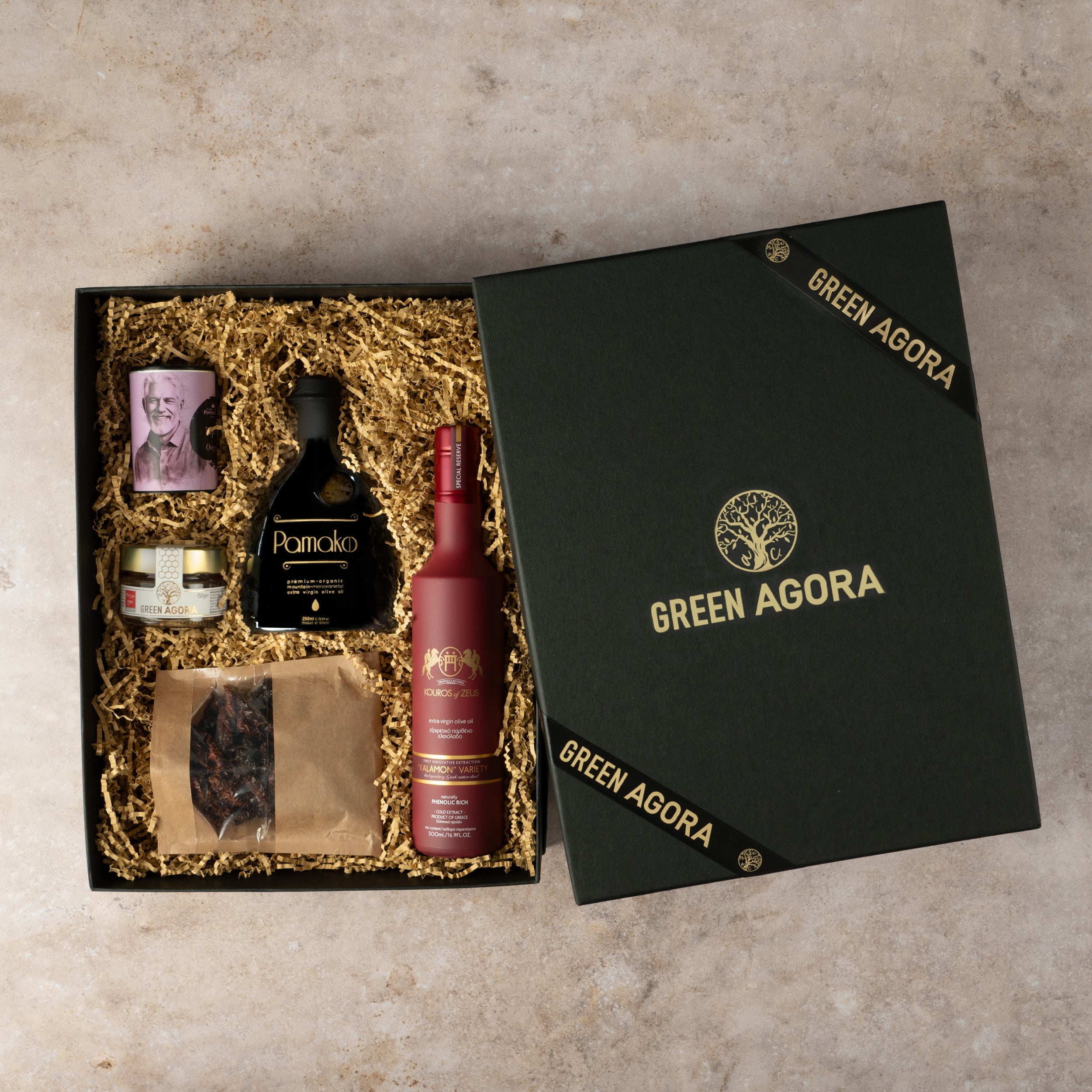 Olivenöl Geschenkbox | Manuskript Set mit Feinkost | 5-teilig