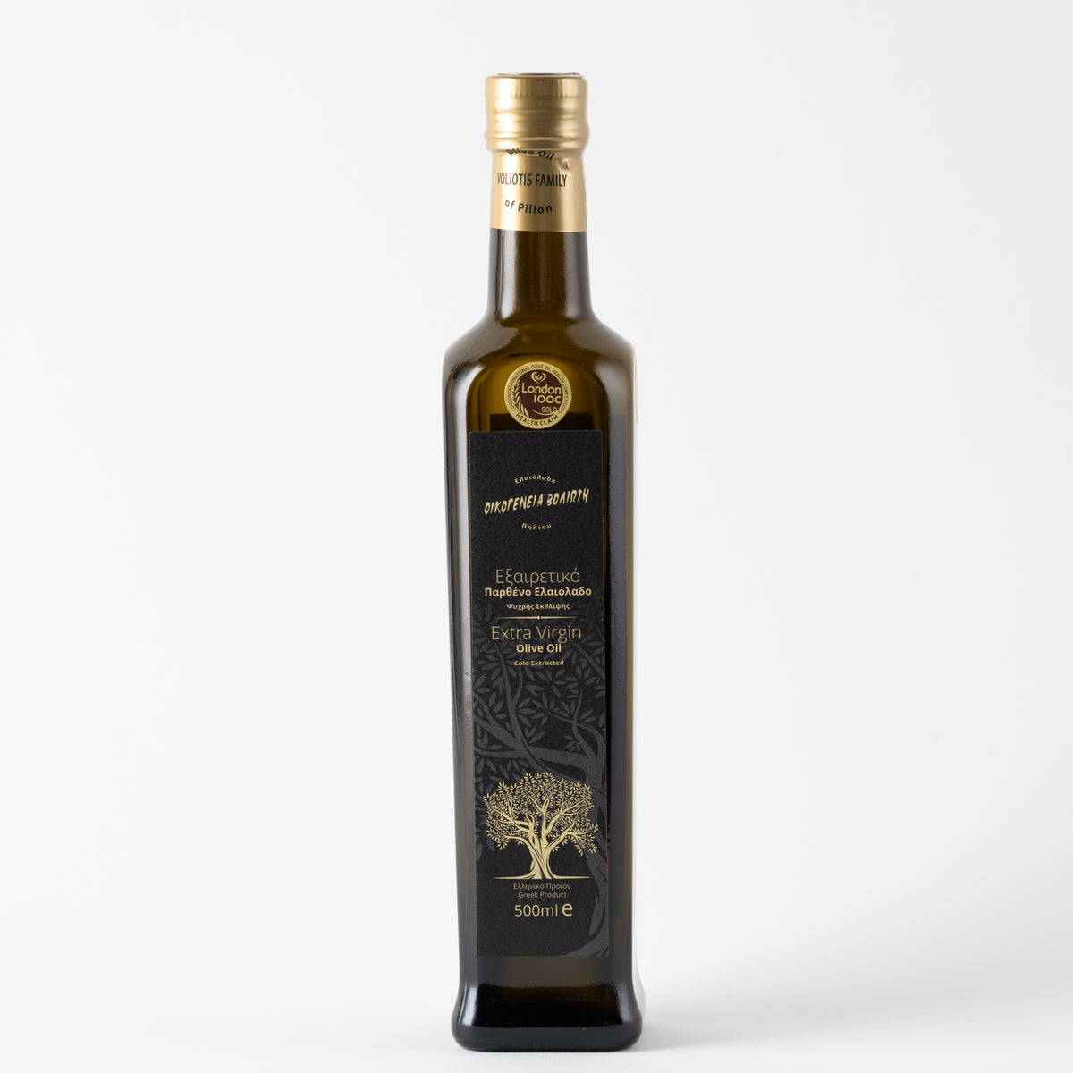 Voliotis Natives Olivenöl Extra 500 ml – Schwarze Edition Flasche | Premium aus Griechenland Kaltgepresst