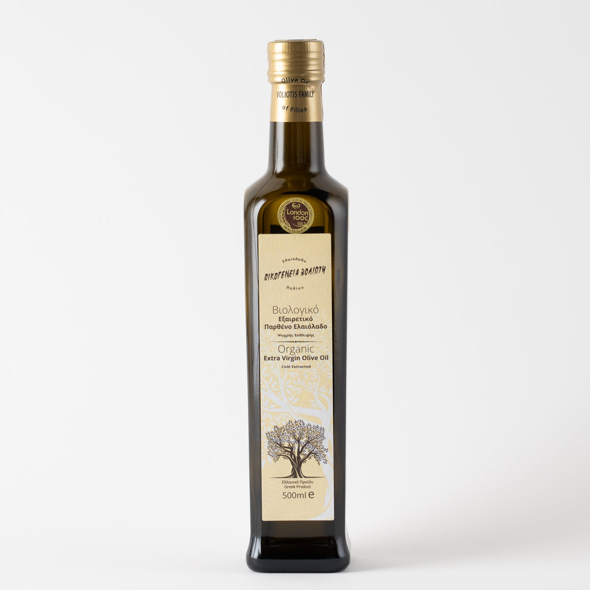 Voliotis Bio Olivenöl Extra Nativ 500 ml – Beige Edition aus Griechenland