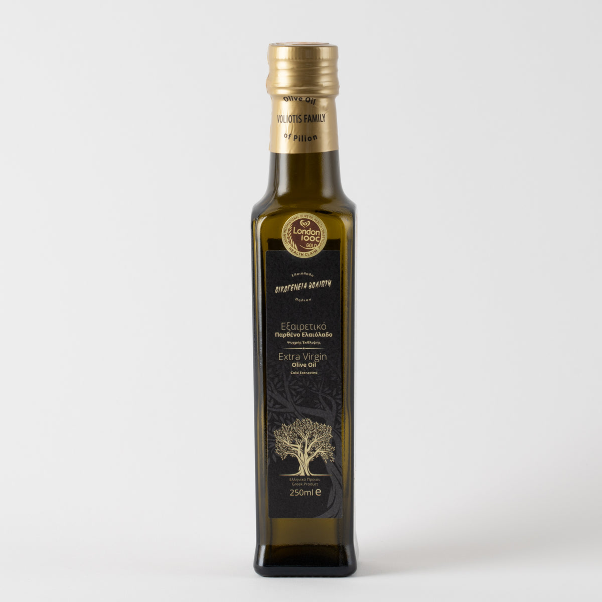 Voliotis Natives Olivenöl Extra 250ml – Schwarze Edition Flasche | Premium aus Griechenland Kaltgepresst