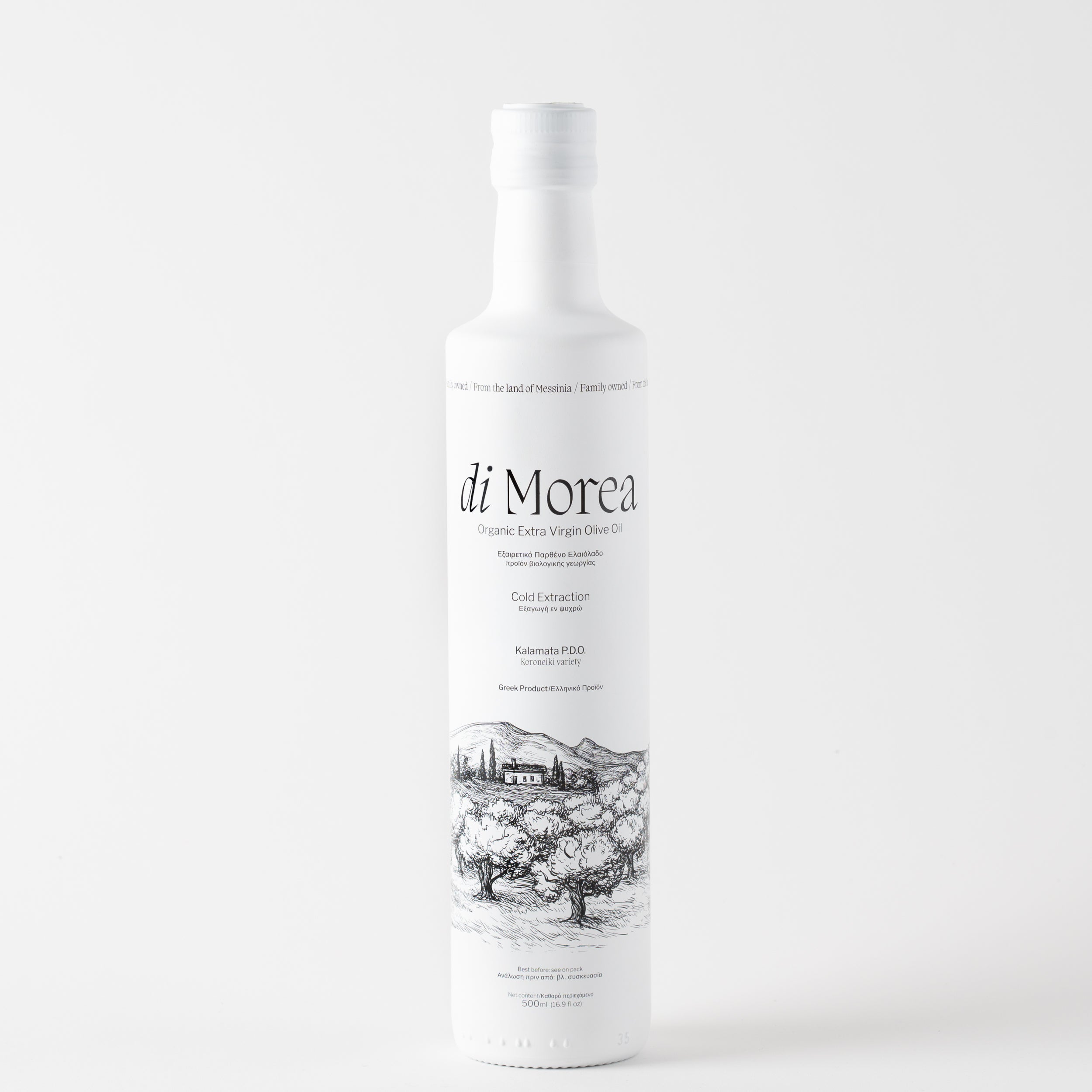 Bio Olivenöl Geschenkbox 500ml Di Morea PDO Kalamata Weiße Edition