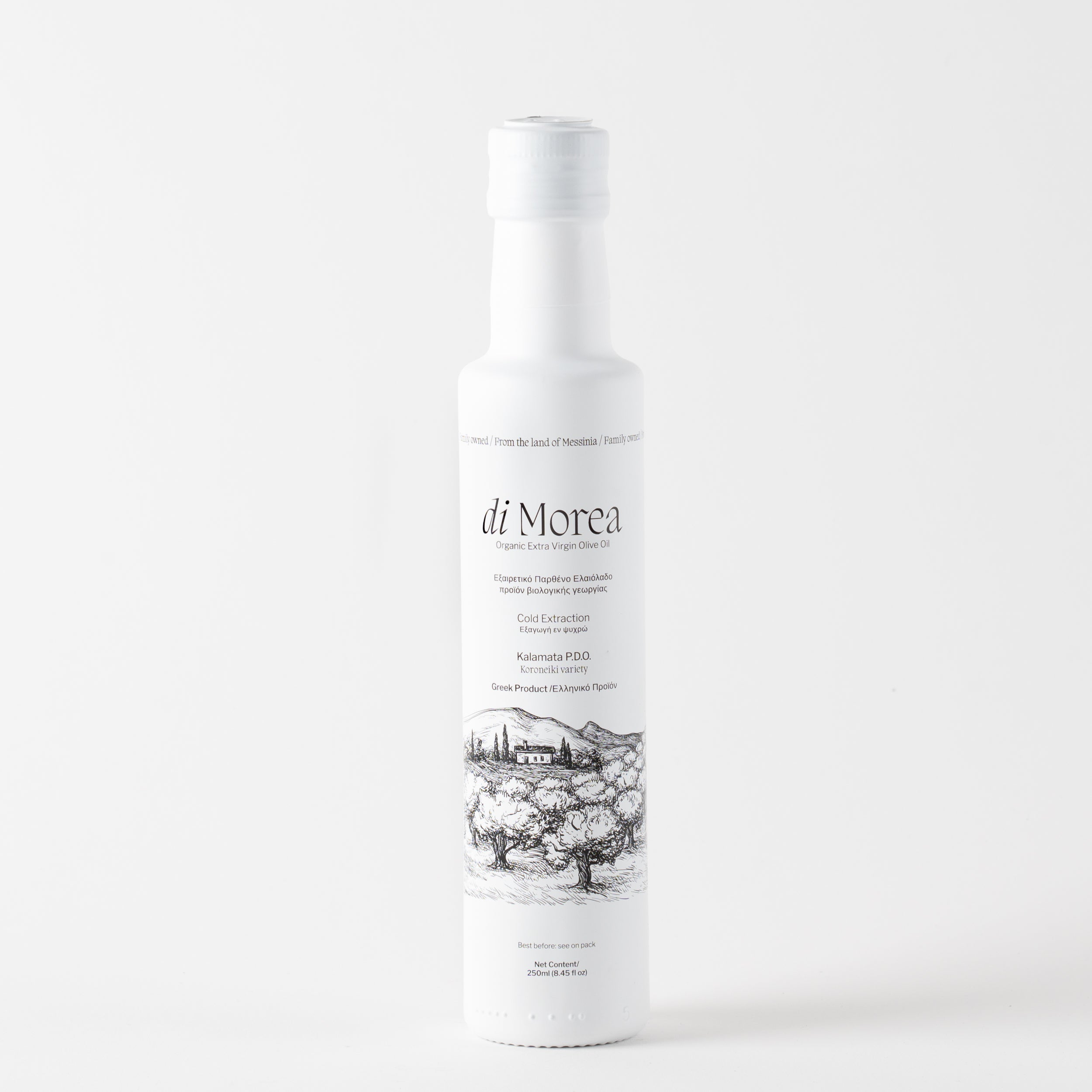 Bio Olivenöl Geschenktüte 250ml Di Morea PDO Kalamata Weiße Edition