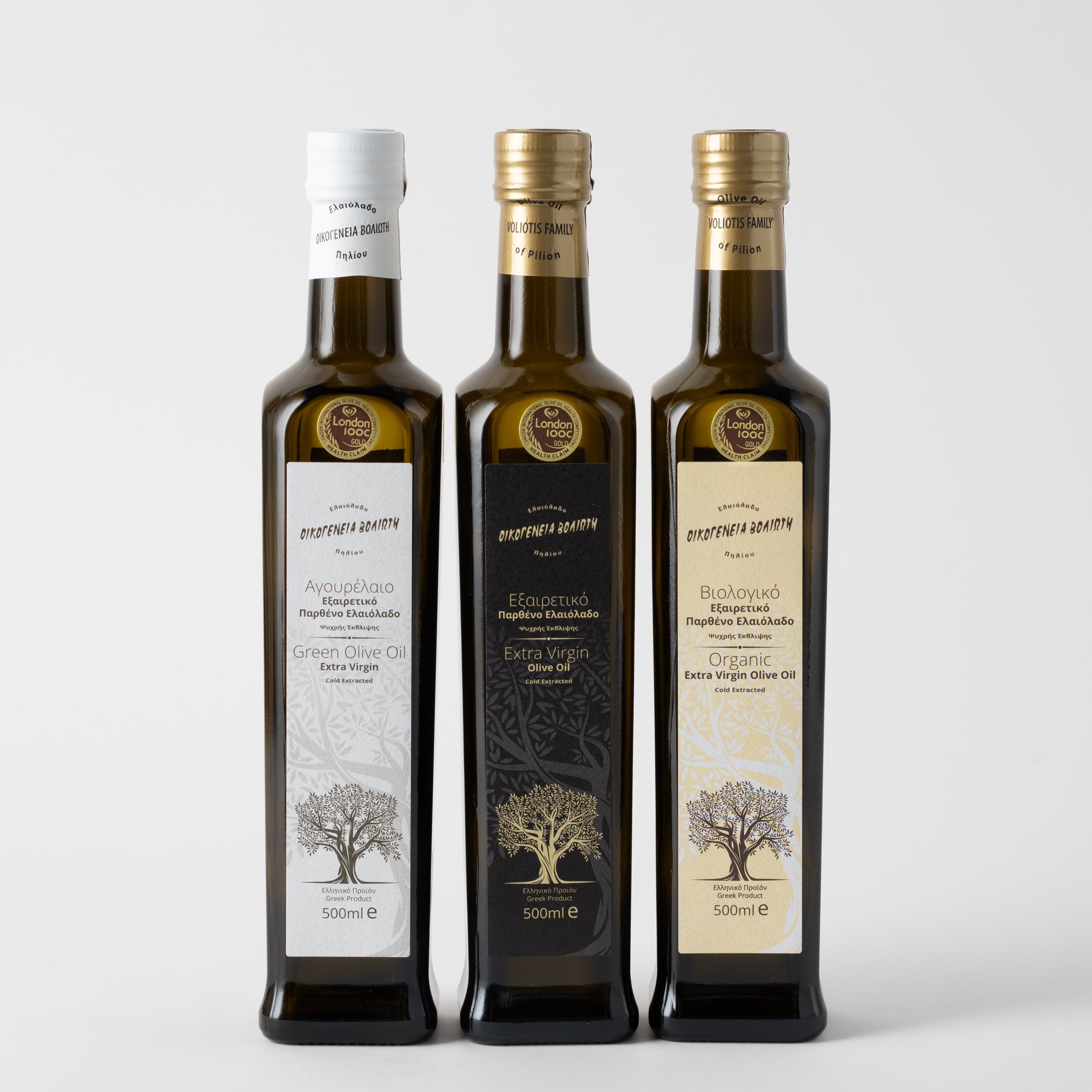Olivenöl Set | 3x500ml | Voliotis  Bio | Frühernte & Extra Nativ | Gourmet Kollektion