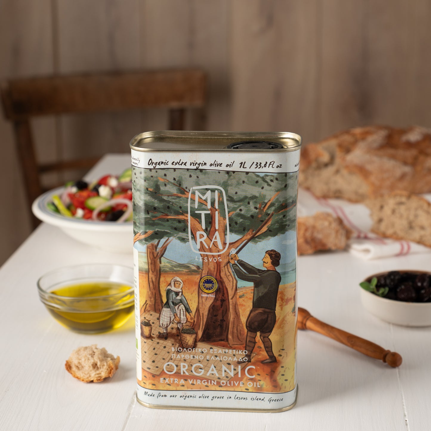 Mitira Natives Olivenöl Extra BIO 1L Kanister in Geschenktüte