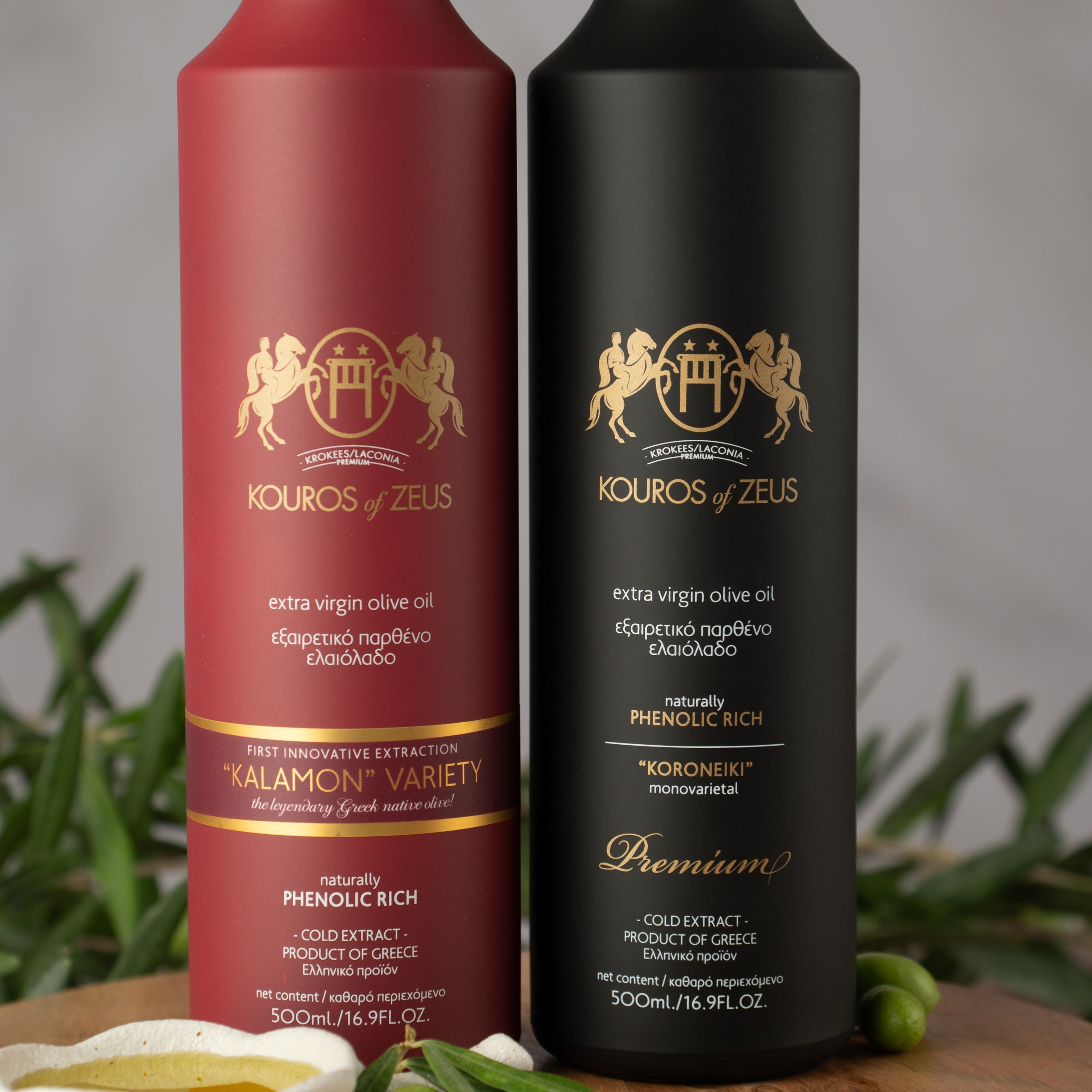 Olivenöl Geschenkbox | Kouros of Zeus Macht der Natur | 2x500ml Set